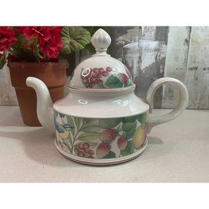 Villeroy & Boch Porcelain Catalina Teapot Floral Bird Butterfly Retired
